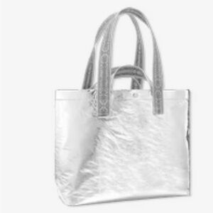 Sale! New Tory Burch Silver Tote Bag w/ Snap Closure
